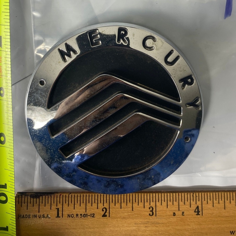 Mercury Wheel Center Cap Chrome‎ Black Logo Emblem Hubcap Replacement 3.25 Inch